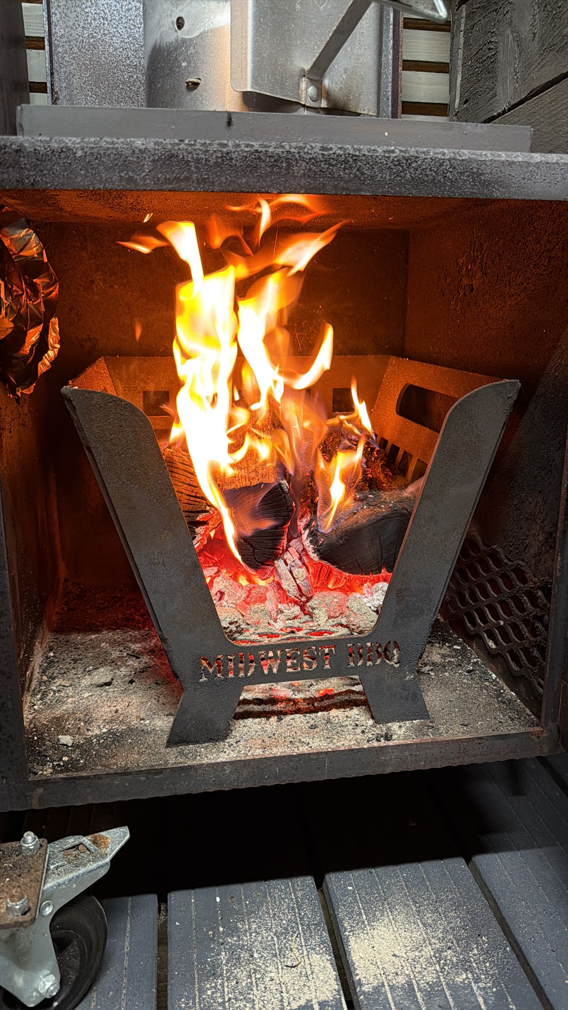 Wood burning in the firebox